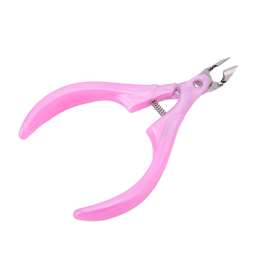 Neglebåndstang klipper kantskærer saks manicure trimmer saks rustfrit stål + plast pink nail art værktøj