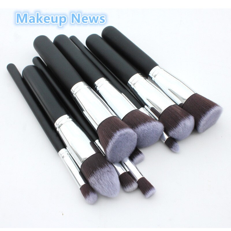 10 st/set pro makeup rouge ögonskugga blandningsset concealer kosmetiska sminkborstar verktyg eyeliner läppborstar sminkbas