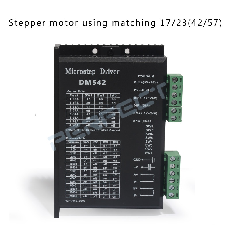 DM542 Stepper Motor Controller 2-phase Digital Stepper Motor Driver 18-48 VDC Max 4.2A for 57 86 Series Motor