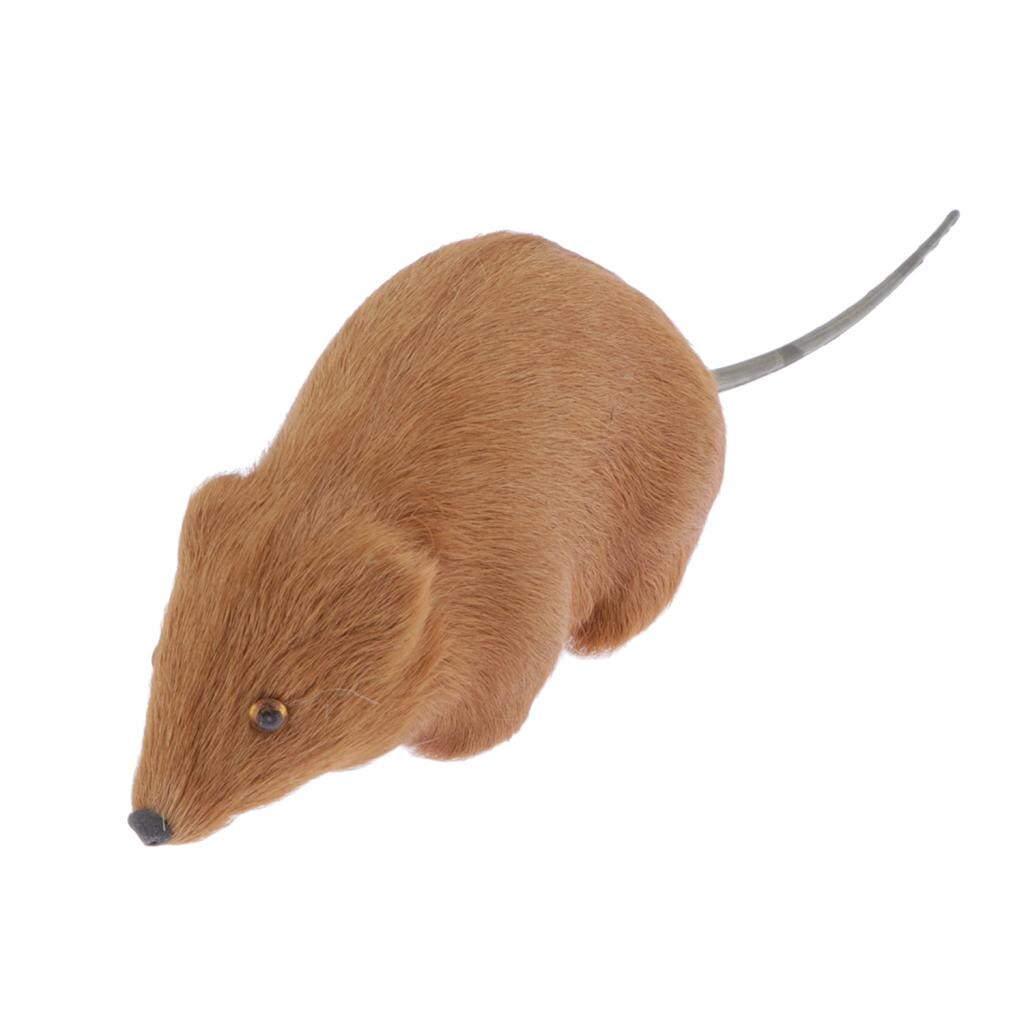 Kids Faux Fur Mouse Model Animal Figurines Handicraft Taletelling Props