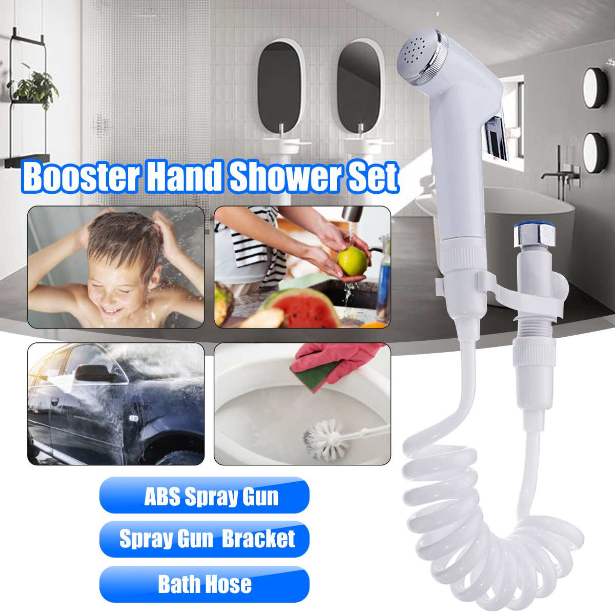 Handheld Toilet Bidet Sprayer Set Kit Hand Bidet Faucet for Bathroom Hand Sprayer Shower Head Self Cleaning Retractable Hose