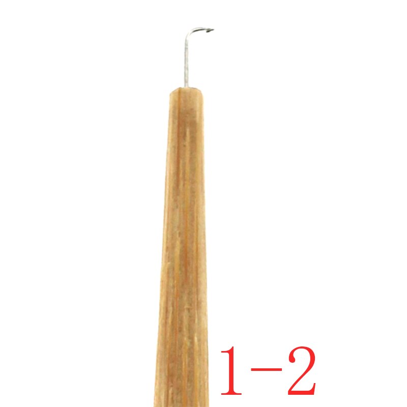 Aiguille de ventilation pour perruque, poignée en bois, outils pour la fabrication de Crochet, 10 pièces: 1-2