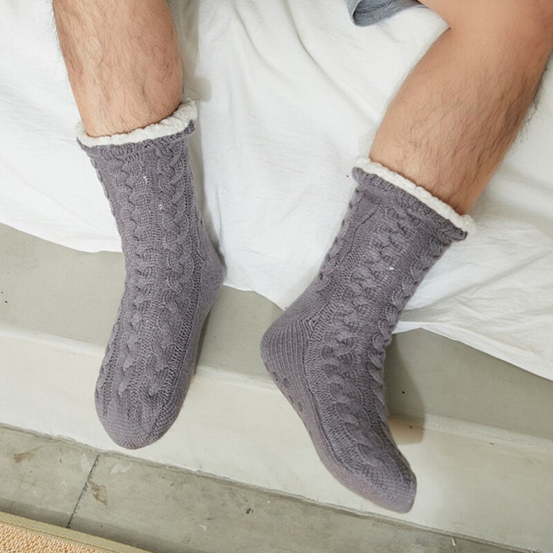 Tøfler menn vinter hjemme tøfler innendørs gulvsokker sko voksne varme tykkere pluss furry slides myke tøfler hommes chaussures: 03