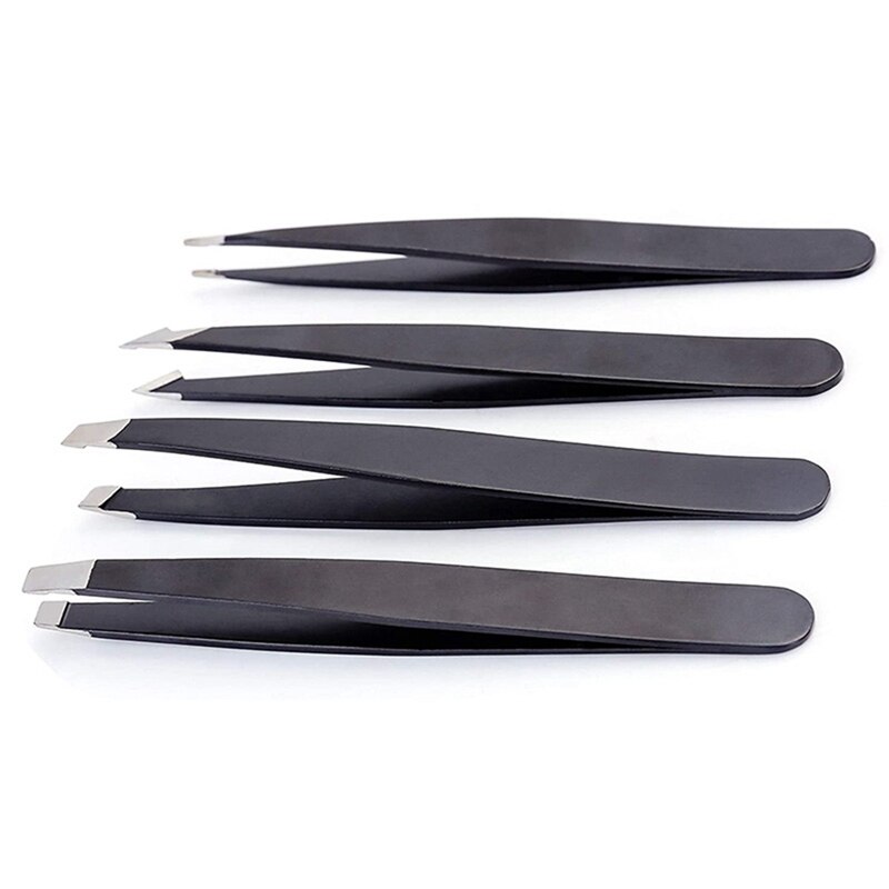 4 Pcs Tweezers For DIY Eyebrow Anti-Static Stainless Steel Tweezers Beauty Tool