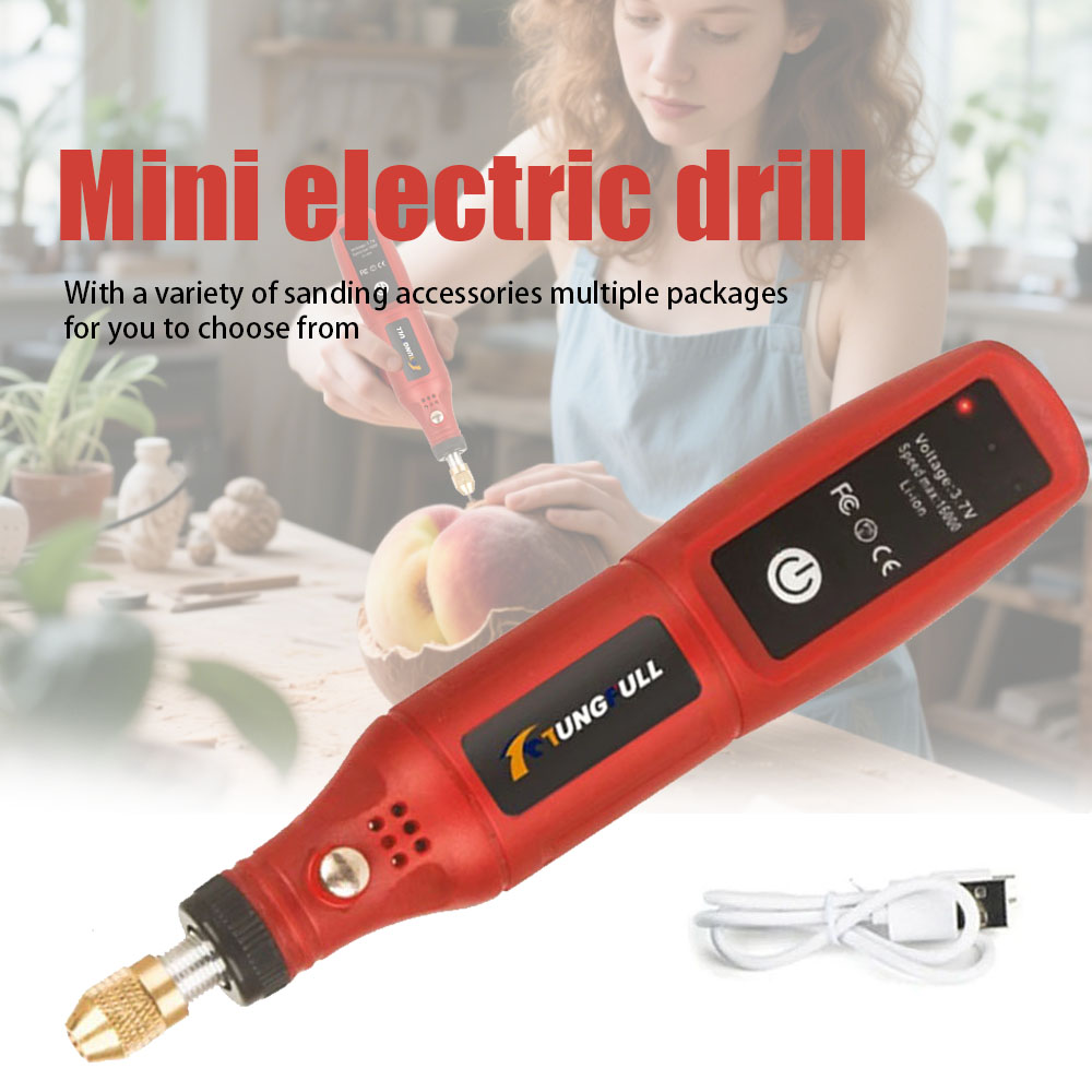 Mini elektrisk borr mini handhållen borr roterande verktyg usb trådlös träbearbetning gravyrpenna dremel verktyg för smycken metall glas