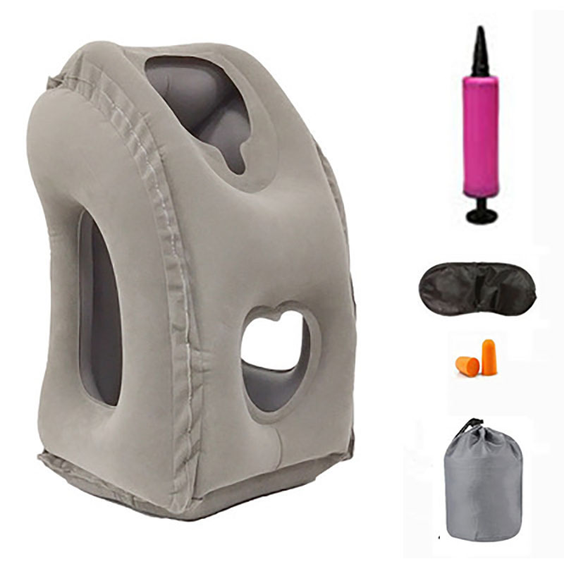 PVC Inflatable Travel Sleeping Pillow Portable Cushion Neck Pillow Resting Pillow On Airplane Car Bus Pillow Head Support Pillow
