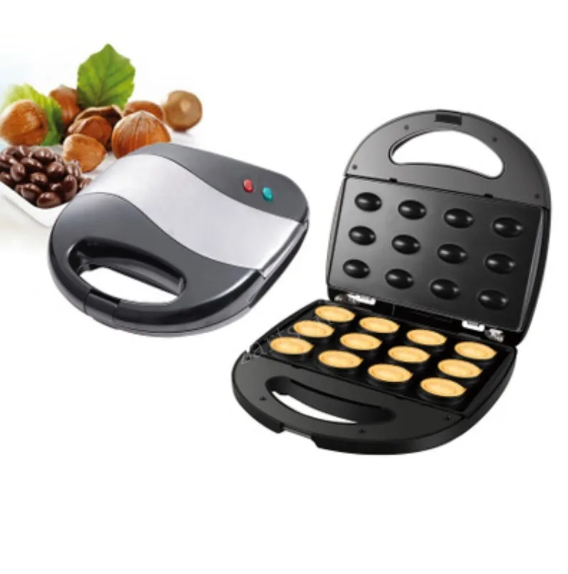 Mini Machine à gâteaux aux noix électrique automatique, gaufrier aux noix, Machine à pain, Sandwich, grille-pain en fer, cuisson du petit déjeuner, four