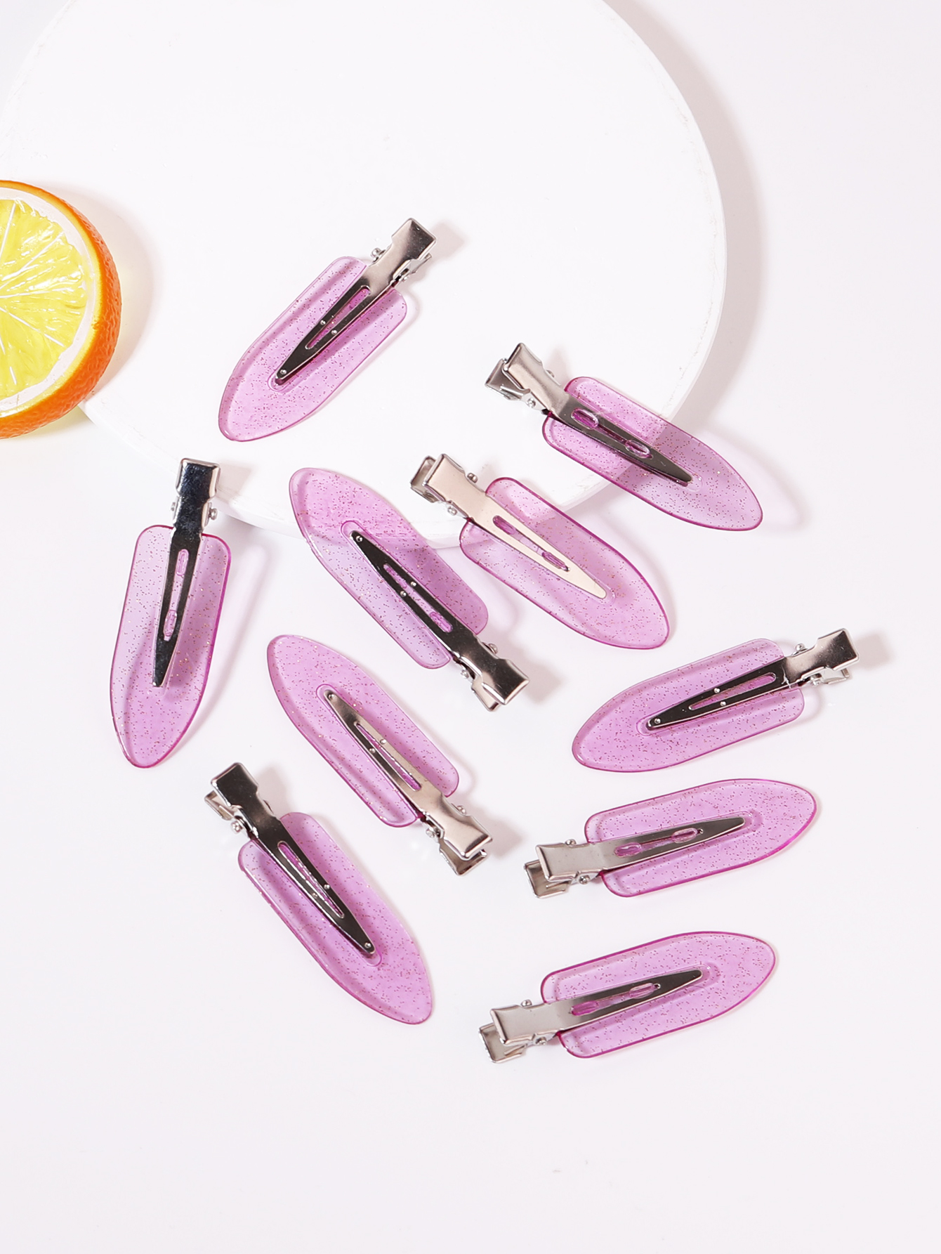 10 Uds. Pinzas para el cabello laterales antideslizantes sin costuras, peinados de maquillaje, pinzas para el cabello, accesorios para el cabello de , especiales para pelucas de cabello real: violet