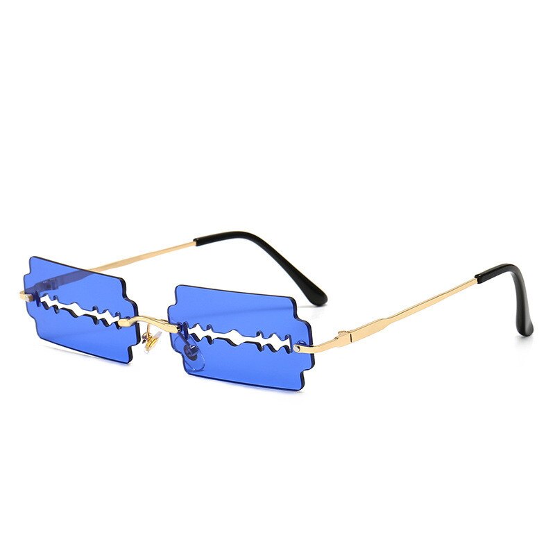 Rimless Sunglasses Women Vintage Unique HollowFishing Sunglasses Eyewear Men Frameless Punk Glasses Shades UV400 Driver Goggles