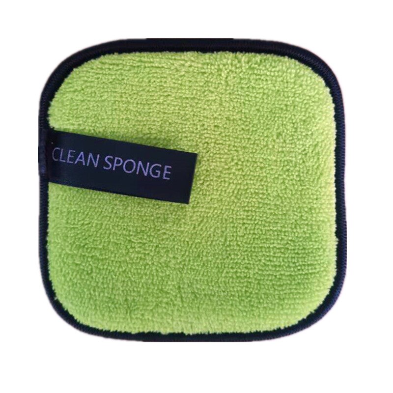 Almohadillas de tela de microfibra para limpieza facial, almohadillas quitamaquillaje, esponja cuadrada, toalla, removedor cosmético reutilizable, herramientas de maquillaje, 1 Uds.: Green