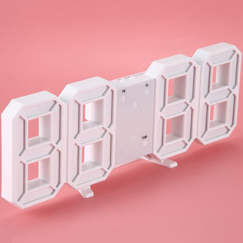 8 Shaped Usb Digital Table Clocks Wall Clock Led Time Display Watches 24-Hour Display Alarm Snooze Home Decoration—Blue