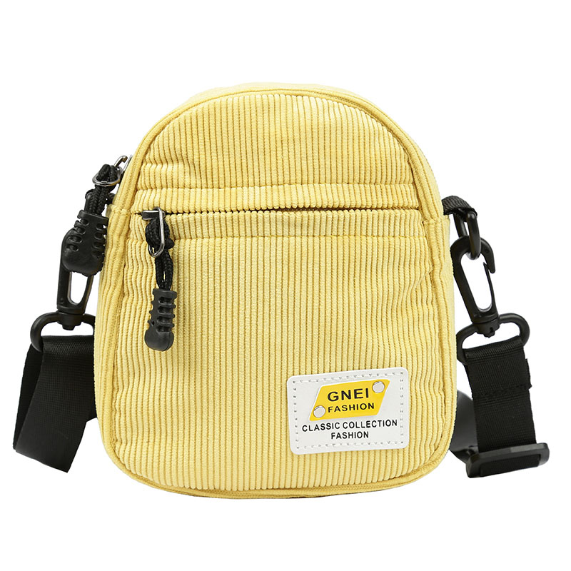 mini borsa a tracolla in tela da donna borsa a tracolla in tessuto di velluto a coste piccola per chiavi telefono borse a tracolla rosa borsa con cerniera carina per ragazze: giallo