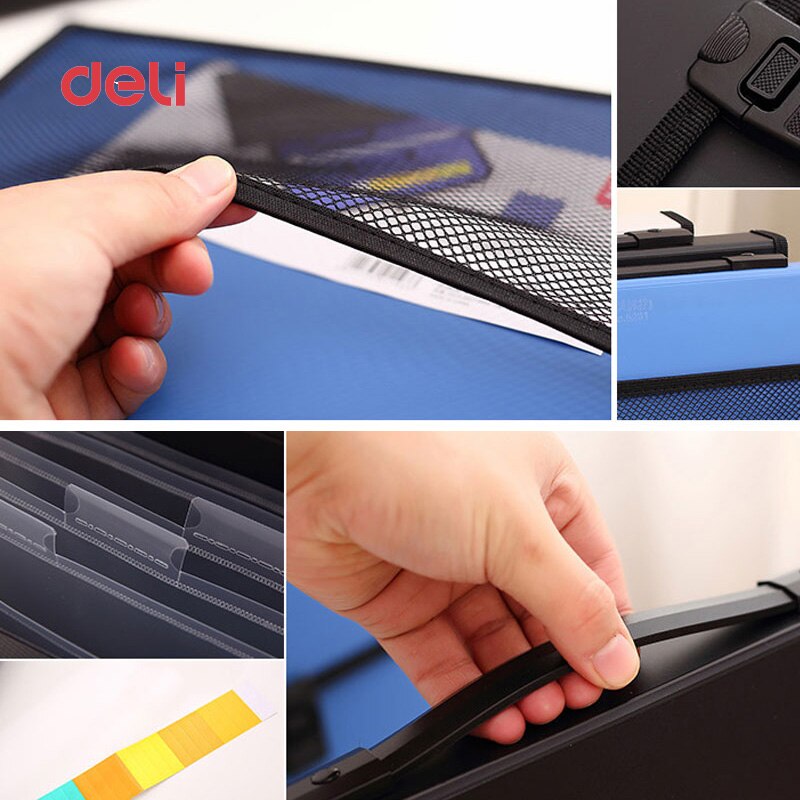 Deli waterproof A4 Paper File Folder for document Bags school supplies stationery Office expanding wallet business bag