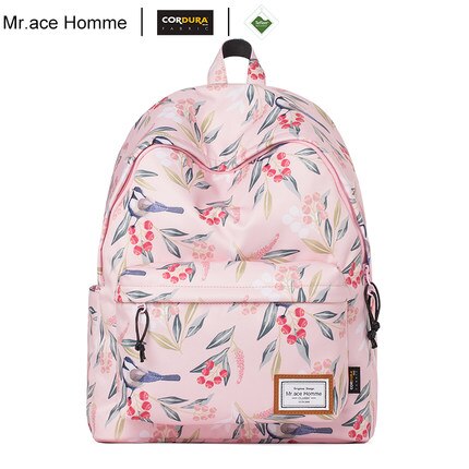 Unisex laptop rucksack frauen schule tasche für mädchen bunte leinwand reise rucksack männer wasserdichte rucksack junge college tasche: pink flower