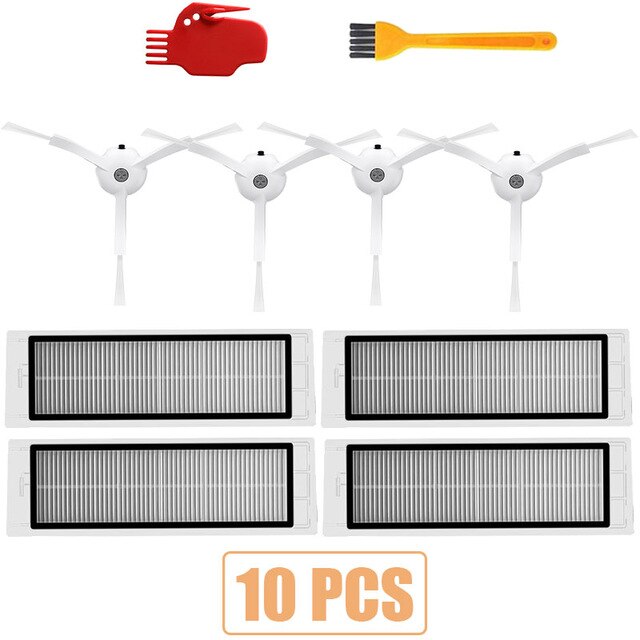 Kits d'accessoires pour xiaomi Roborock S50 S51 E25 S5 E20 C10 Roborock Robot pièces d'aspirateur filtre brosse latérale rouleau brosse: Clair