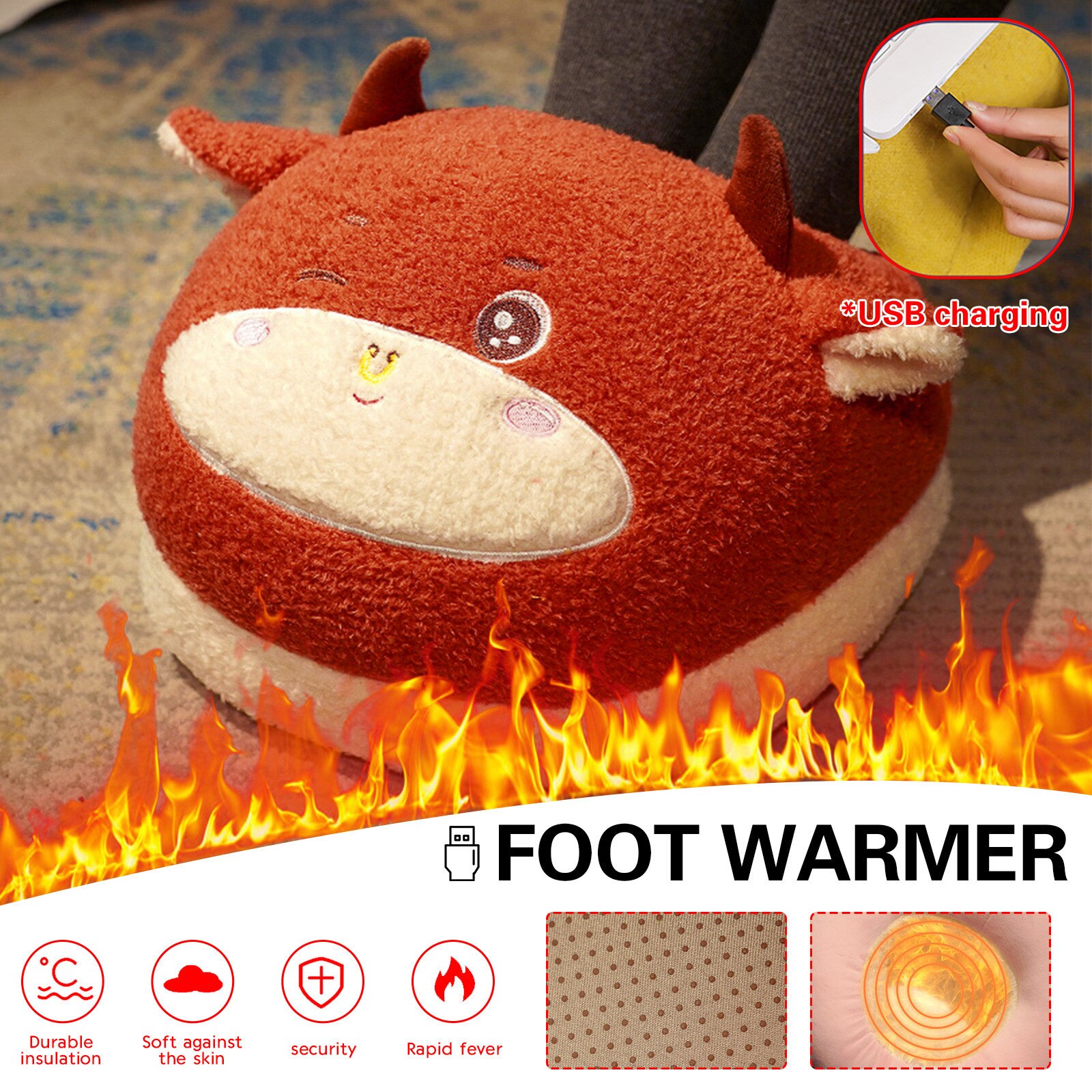 Usb Foot Warmer Electric Heating Pad Cute Flexible Heating Pad Heated Slippers Shoes Warm Hairy Cushion For Feet Грелка Для Ног