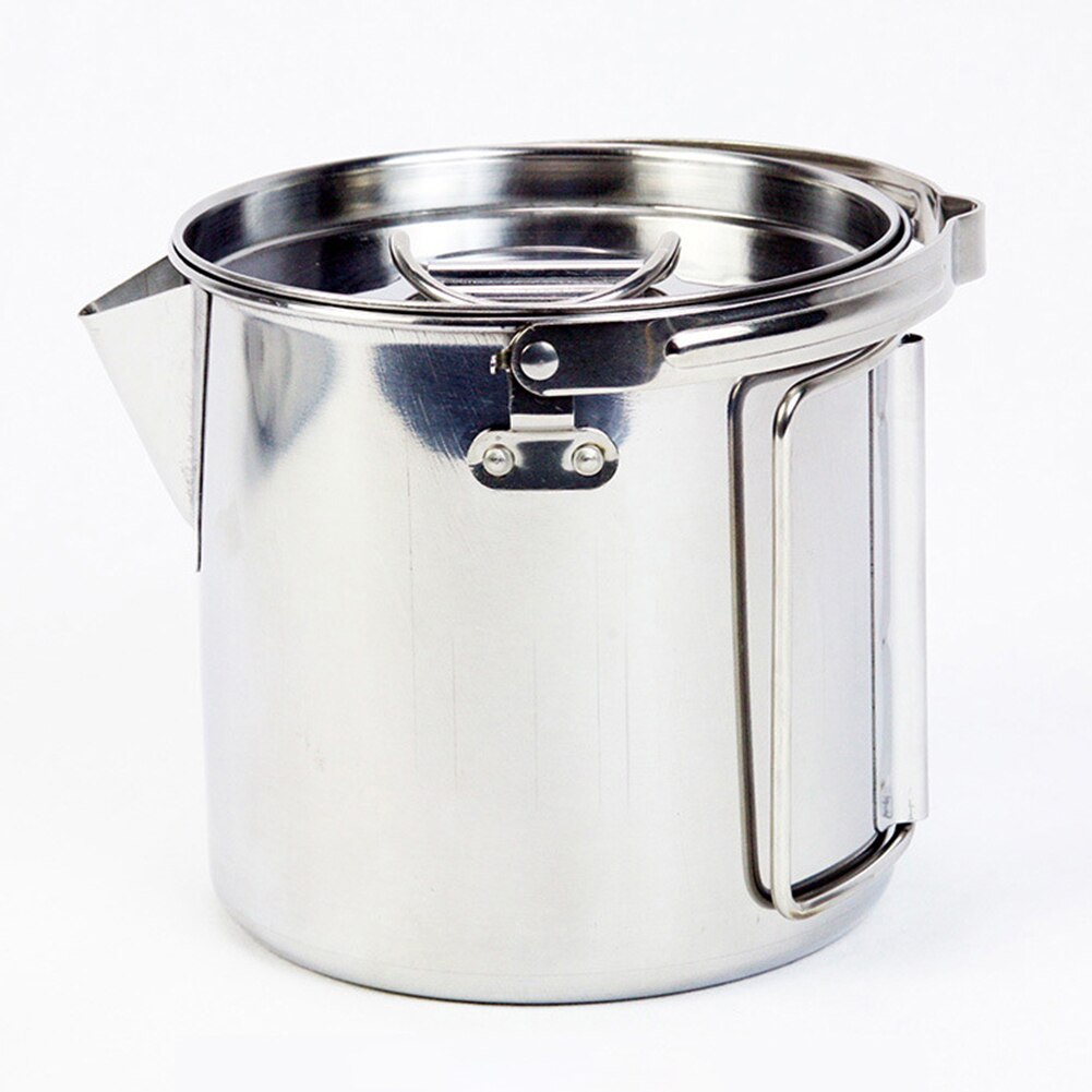Zaino in spalla Teiera caffè pentola Escursionismo cucinando Bollitore w/ 1.2L di Campeggio Esterna Coperchio di Campeggio Portatile Esterna Elementi