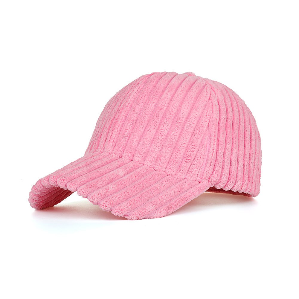 Striped Plain Corduroy Baseball Cap Autumn Winter Women Mens Adjustable Cap Dad Hat Brown KHaki Pink Wine Red Grey