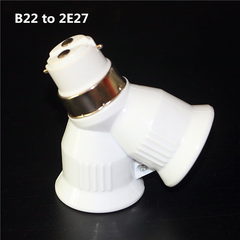 1 Stks Brandwerende ABS Materiaal 2A Lampvoet B22 2 E27 Adapter Socket B22 om 2E27 LED Gloeilamp Houder Converter AC 220 V 110 V