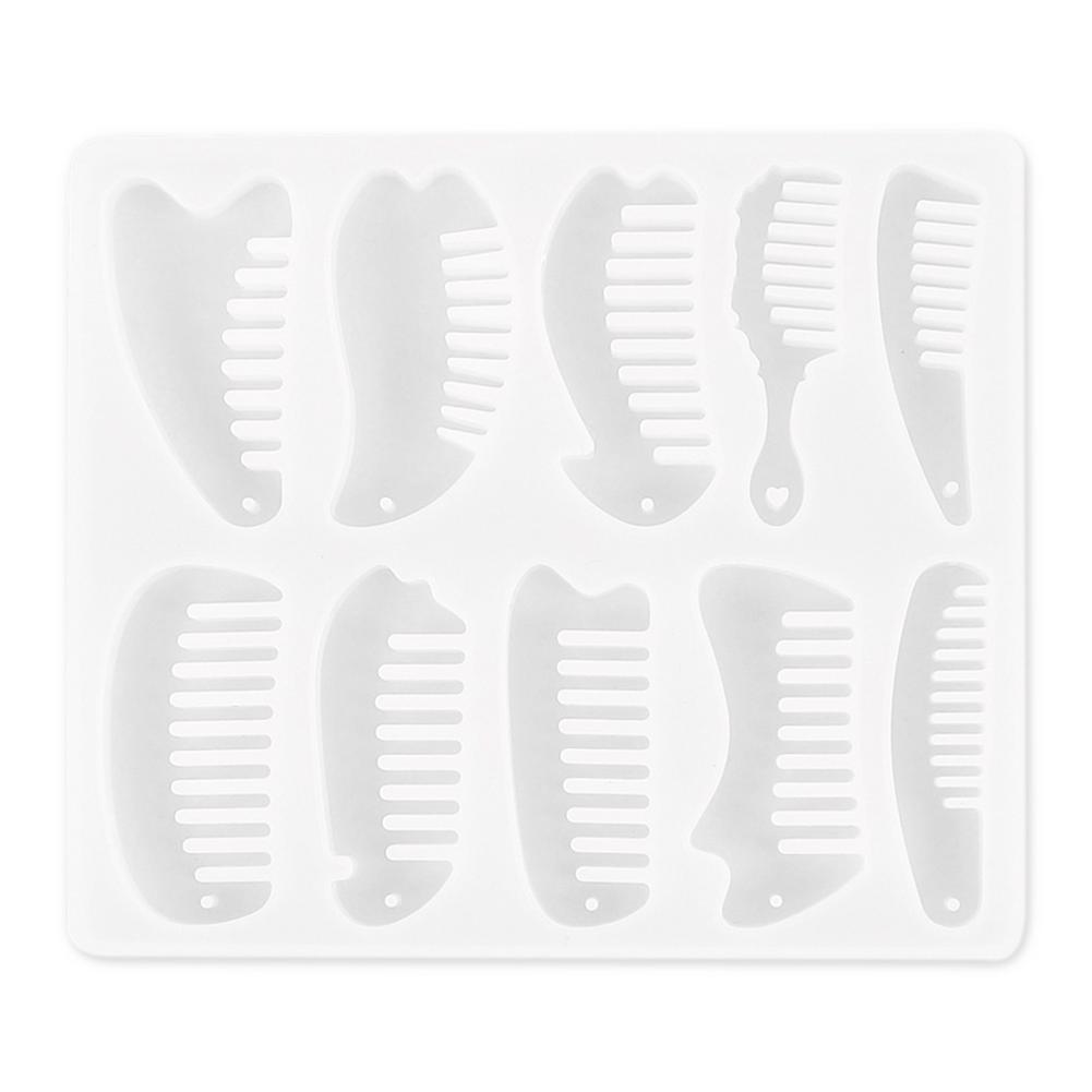 1PC peine moldes de resina Epoxy estilo mixto peine de silicona resina epoxi UV moldes para la fabricación de la joyería DIY resultados suministros Accesorios: Default Title