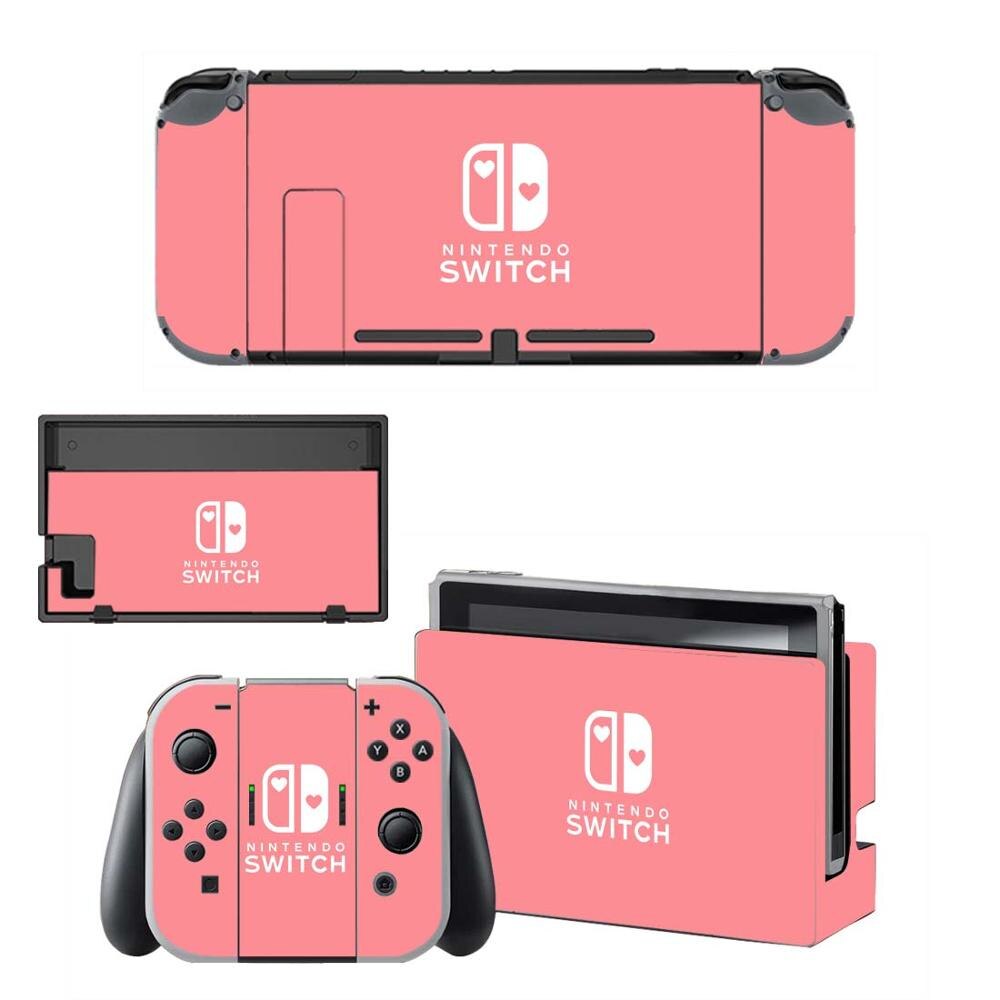 Pure Color Purple Screen Protector Sticker Skin for Nintendo Switch NS Console Dock Charger Stand Holder Joy-con Controller: KQBYSNS0068