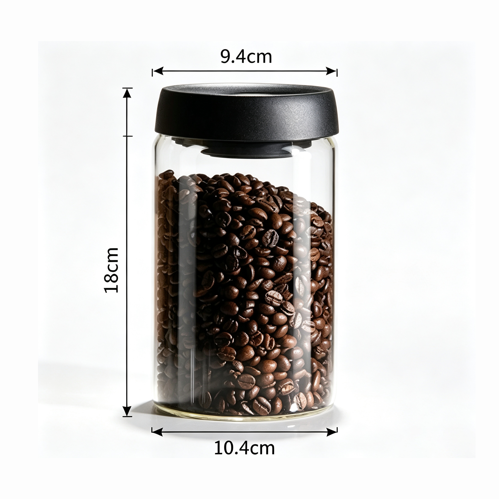 Vakuumversiegelter Behälter Kaffeebohnen-Aufbewahrung Glasflasche Transparenter Lebensmittel-Aufbewahrungsbehälter Feuchtigkeitsbeständiger Luftdichter Behälter: verrotten