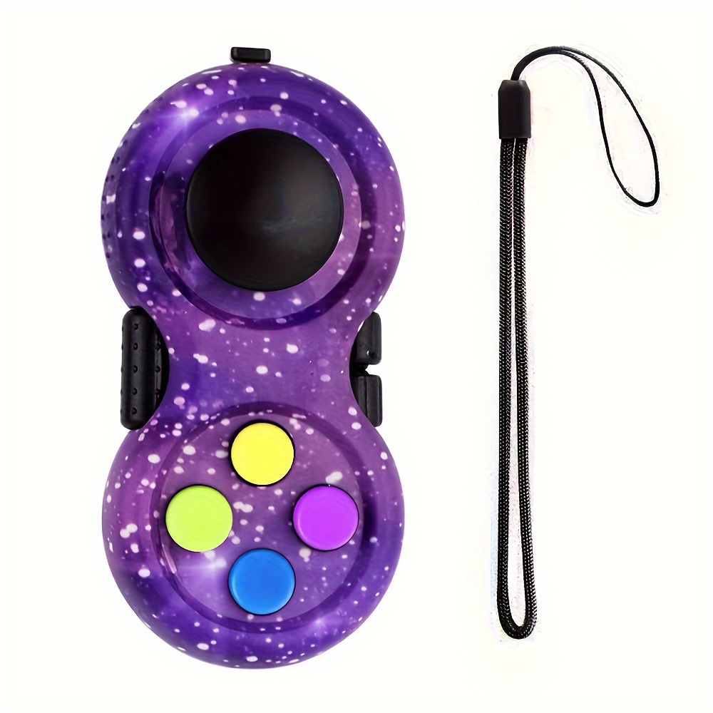 Fidget Pad with 8 Fidget Functions, Fidget Controller Stress Reducer, Fidget Toy Cube Relieves Stress and Anxiety Toys: PURPLE