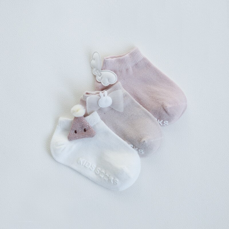 Kinderen Sokken Jongens Meisjes Katoen Mode Ademend Mesh Sokken 3 Pairs/Groep Lente Zomer Baby Sokken: A / 24M