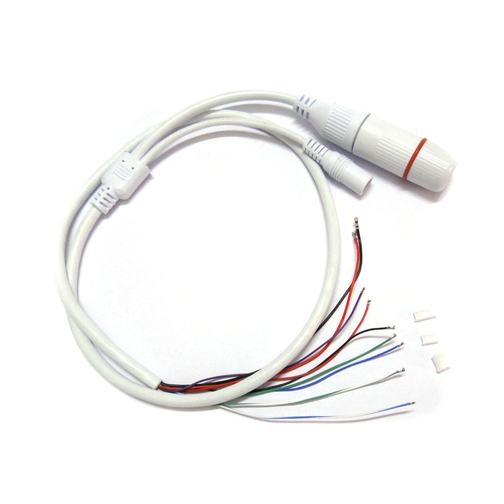 weatherpoof CCTV IP network Camera PCB Module video power end cable RJ45 female &amp; DC male connectors with Terminals