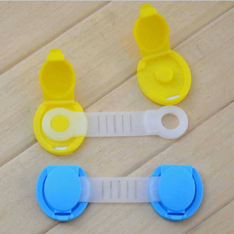 Serrure de sécurité bébé pour enfants | Armoire à tiroirs pour enfants, réfrigérateur, serrure de porte en plastique, serrures d'armoire bleu/jaune 1 pièces
