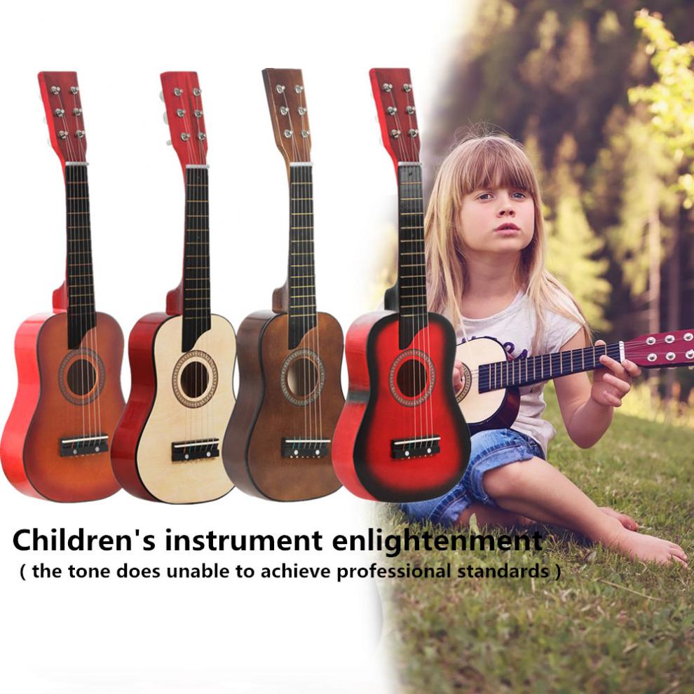 Akustisk Gitarr - 25 Tum Basswood - 12 Band - 6 Strängar - Leksakgitarr för Barn & Nybörjare