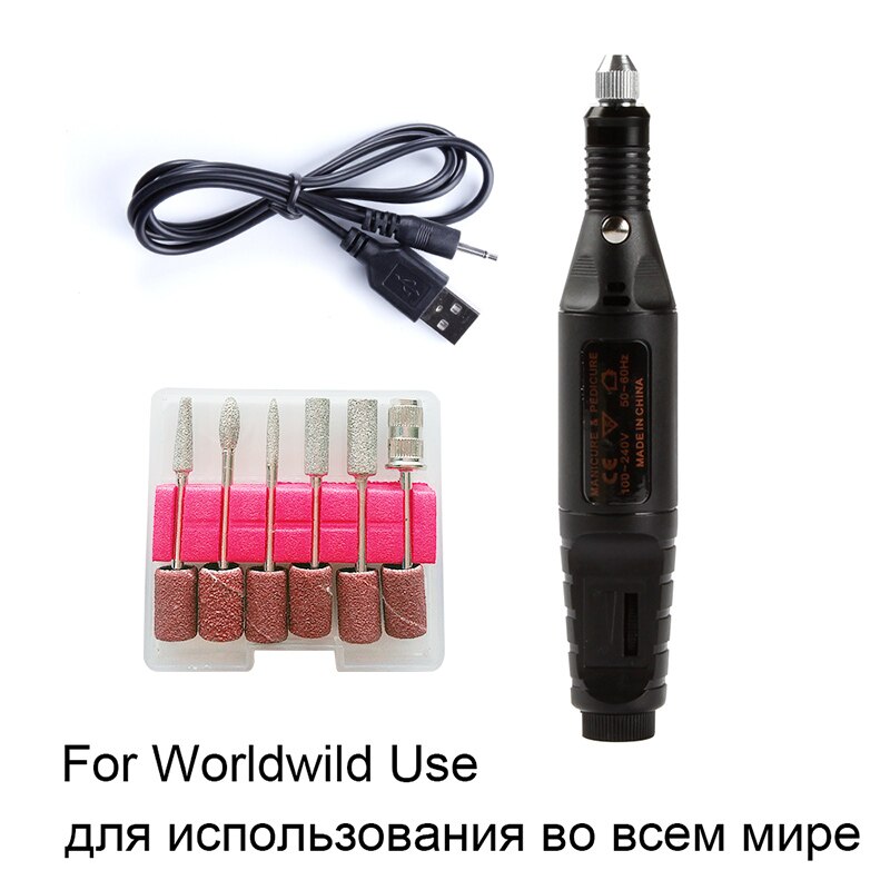 Apparecchi elettrici per Manicure Pedicure USB Macchina Del Trivello Del Chiodo Della Cuticola Remover Gel Unghie Artistiche Punte da Trapano Fresatura Rettifica Frese E Taglierine Per Micro SIM: GJ5053DUSB