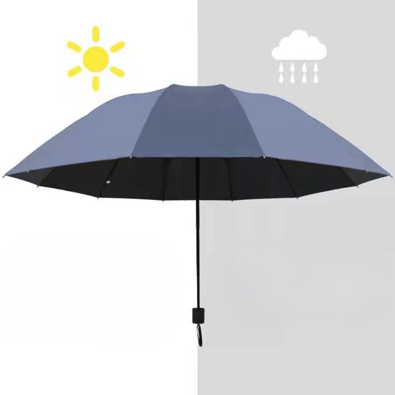 Paraguas plegable extra grande con doce varillas, tela resistente al viento y a la lluvia, adecuada tanto para días soleados como lluviosos, fácil de llevar: Naranja