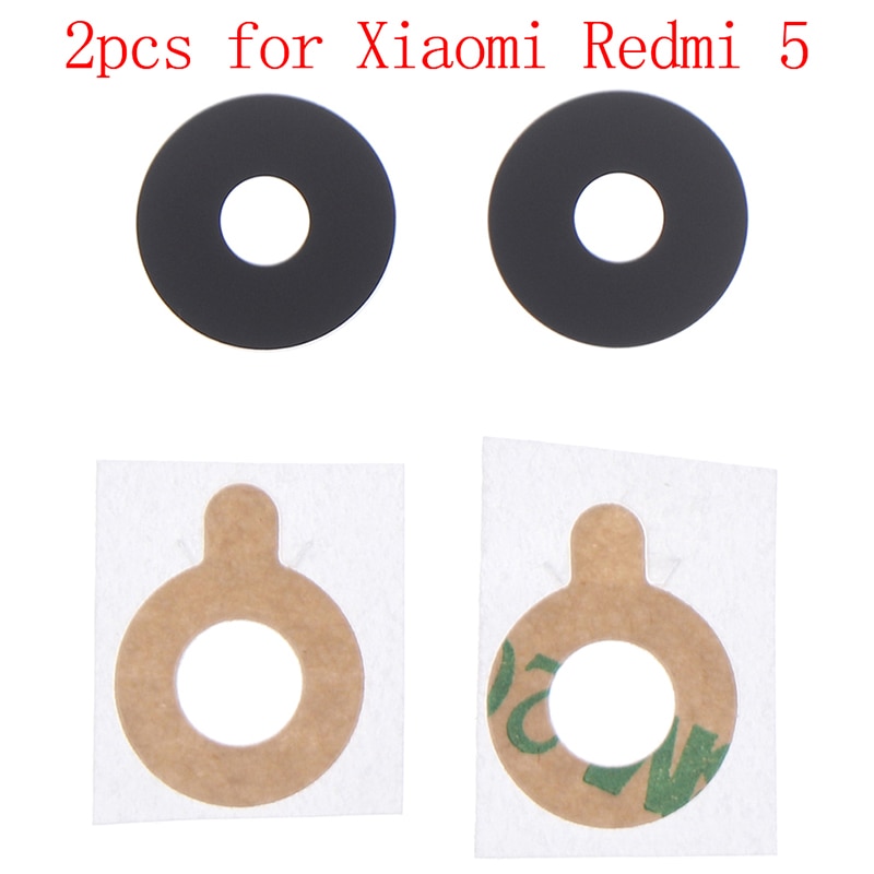 2 pçs para xiaomi redmi 5/redmi 5 plus lente de vidro da câmera traseira traseira lente de vidro com cola peças reposição reparo