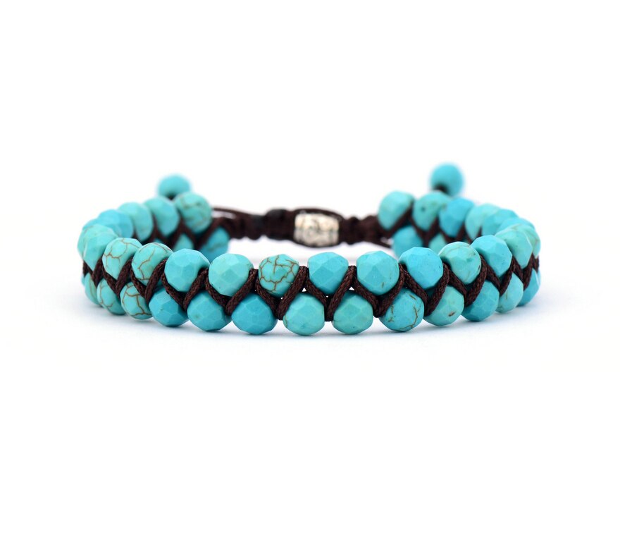 Wrap Bracelet Unique Natural Stones Braided Cuff Bracelet Friendship Bracelets Women Bracelet Jewelry: Women Turquoise