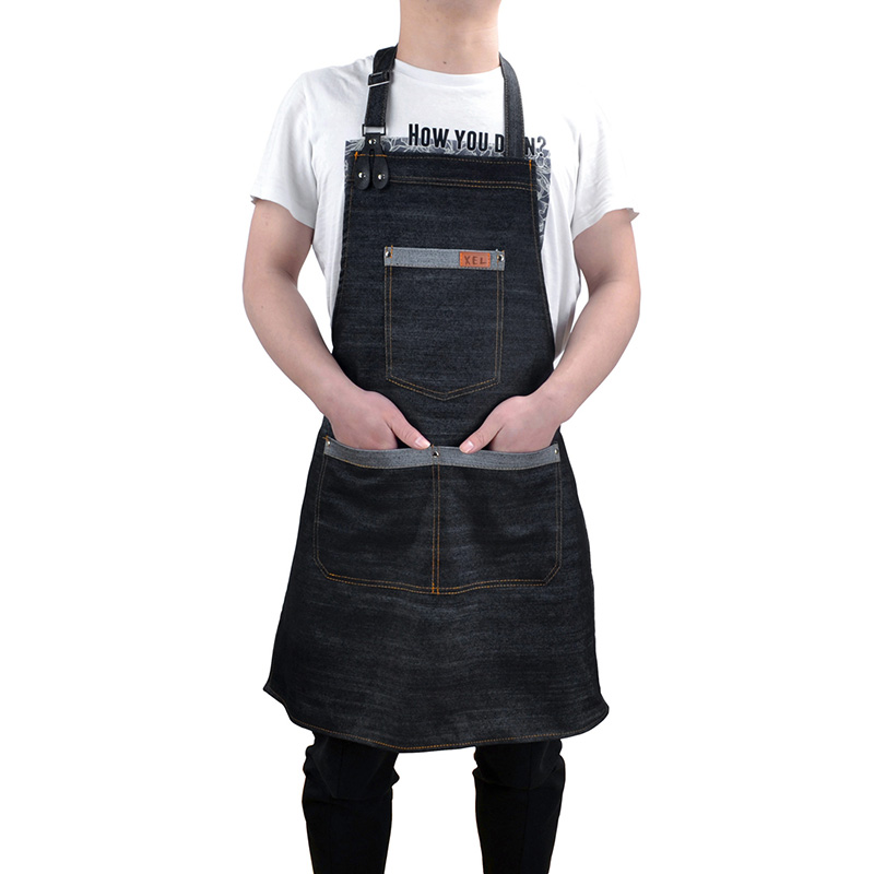 Denim Schort Koken Keuken Werk Schort Unisex Mouwloze Restaurant Uniform Verstelbare met Zakken Koffie Winkel Schort