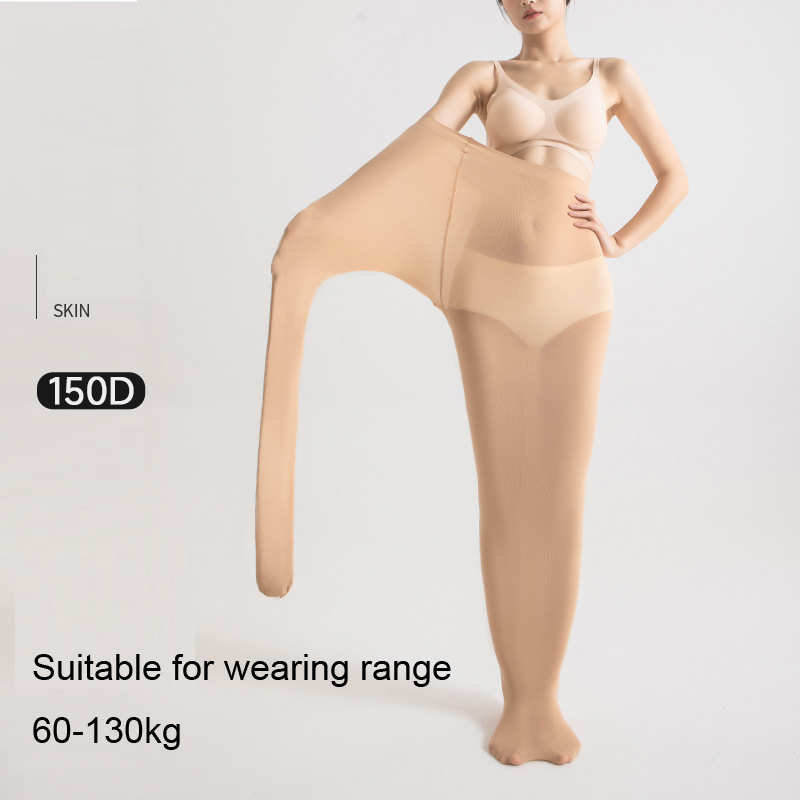 Medias de seda antiarañazos de piña para mujer, mallas de verano, pantimedias finas invisibles, medias transpirables de talla grande 0978: Beige