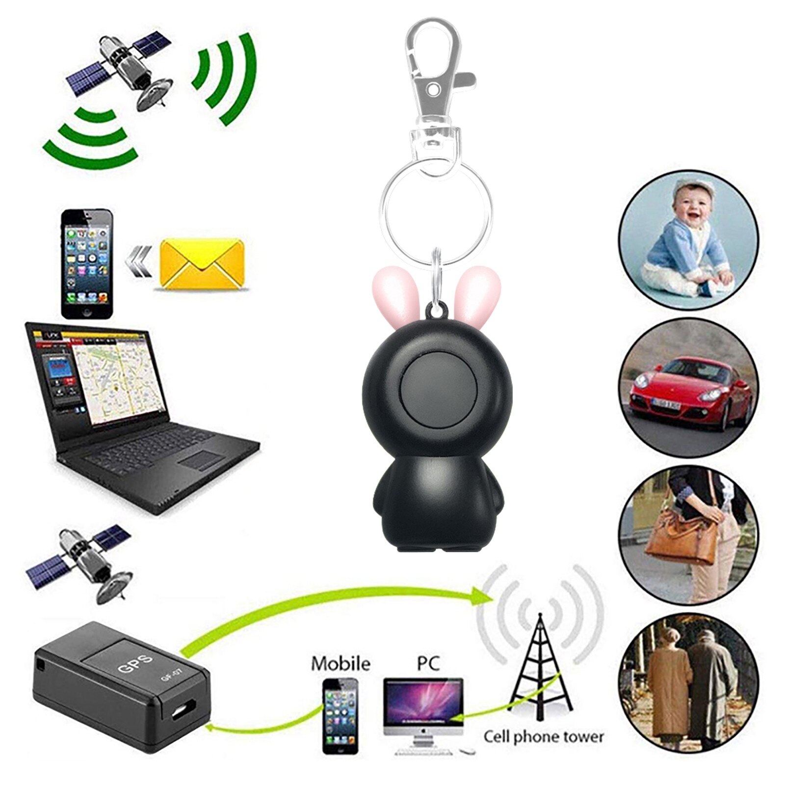 Mini Portable Keys Locator Finder ​Device ​with Lanyard Pendant Smart Accessories Bluetooth Anti- Loss Device Wireless Trackers