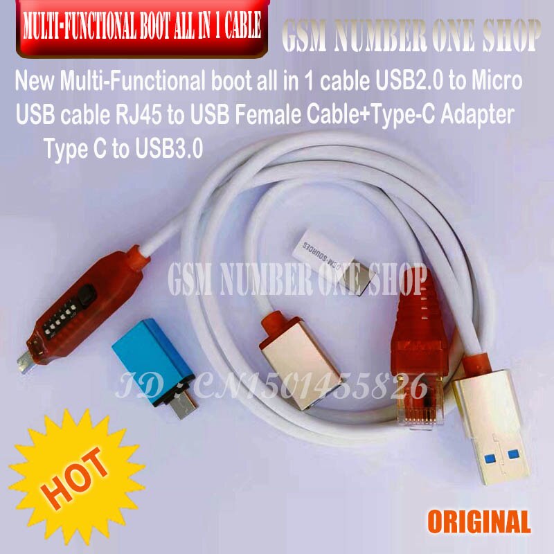 Micro USB RJ45 Multifunction boot all in 1 cable for Qualcomm EDL/DFC/9008 Mode support fast charge MTK/SPD box octopus box