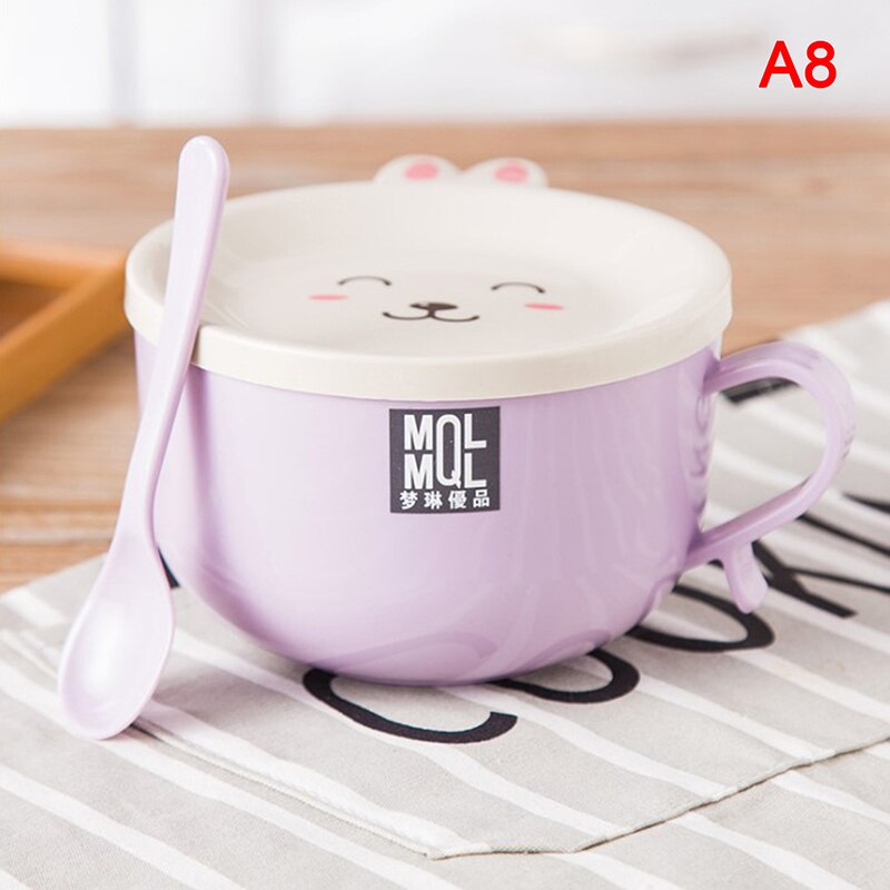 Stainless Steel Double Ramen Bowl Instant Noodle Bowl Anti-scalding Cute Rabbit: 8