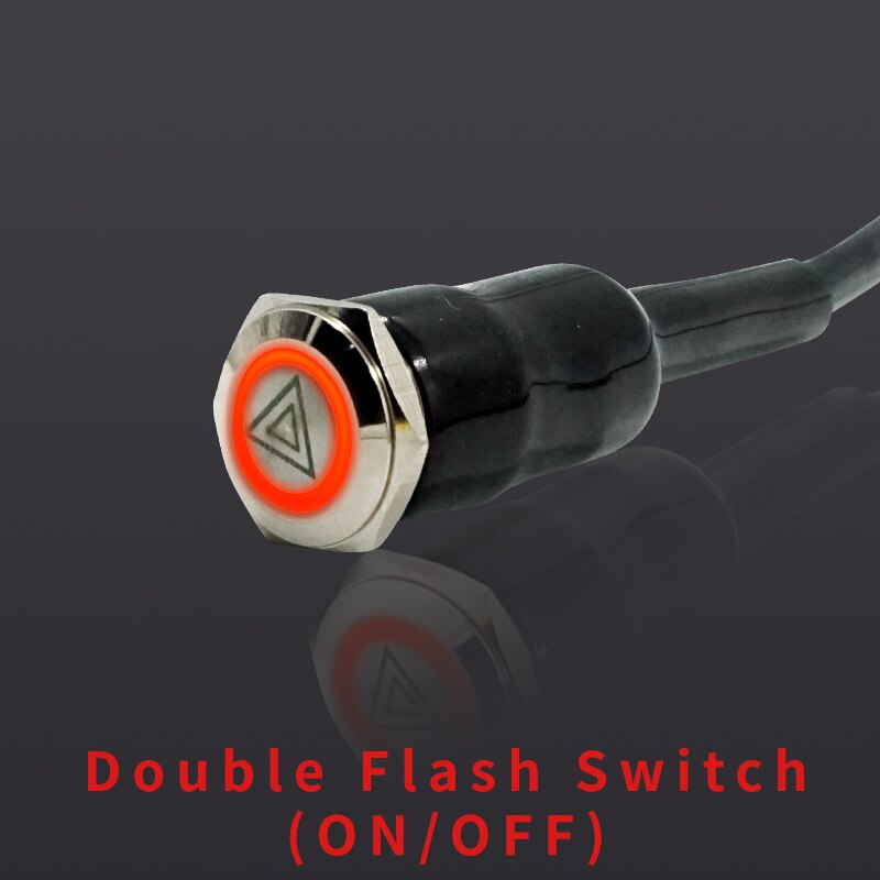 12V Stainless Steel LED Motorcycle Switch ON-OFF Handlebar Adjustable Mount Waterproof Switches Button Fog Light Warning Light