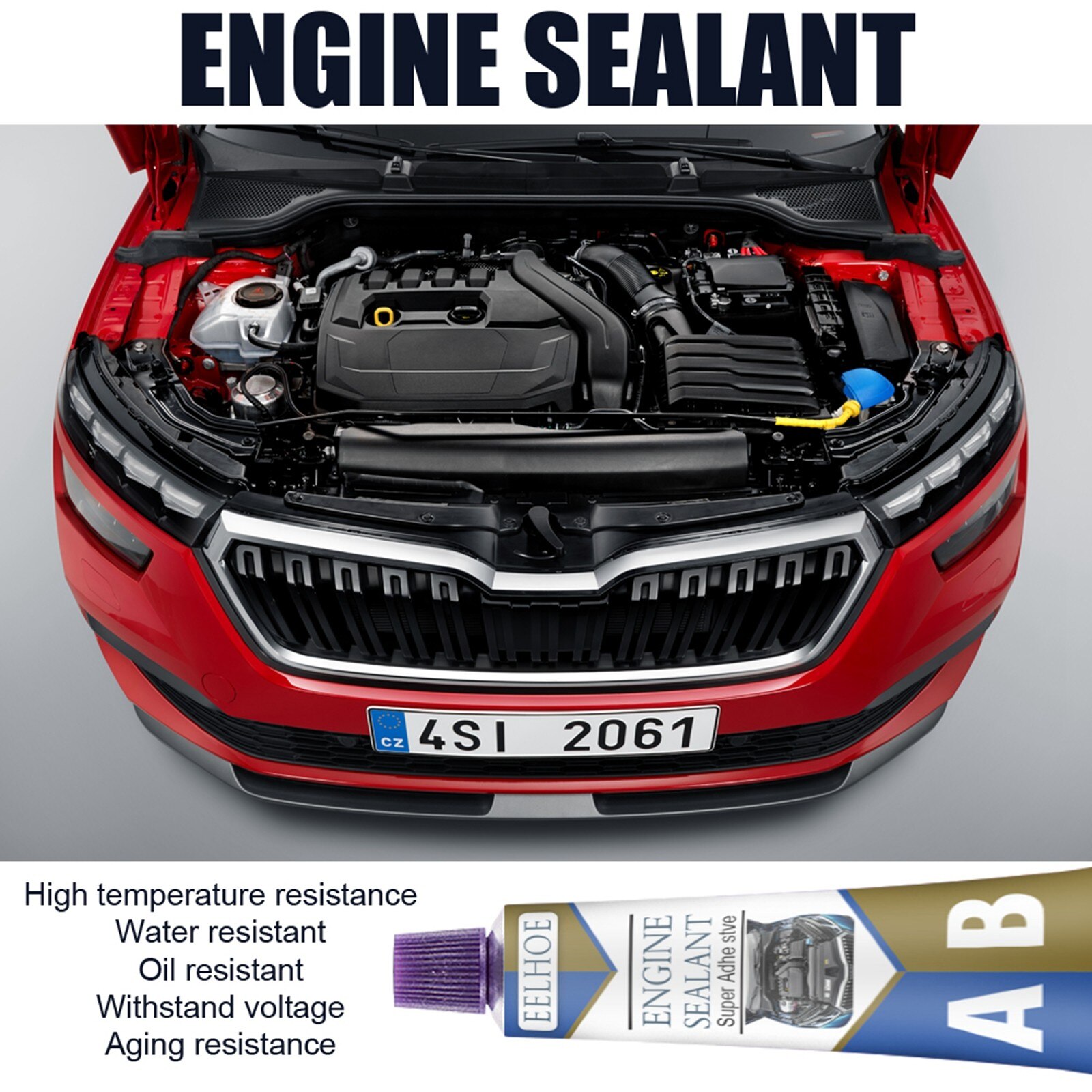 Car Engine Sealant Car Engine Maintenance Adhesive90g Oil And High Temperature Resistant Metal Sealant For Automobile Engine #K