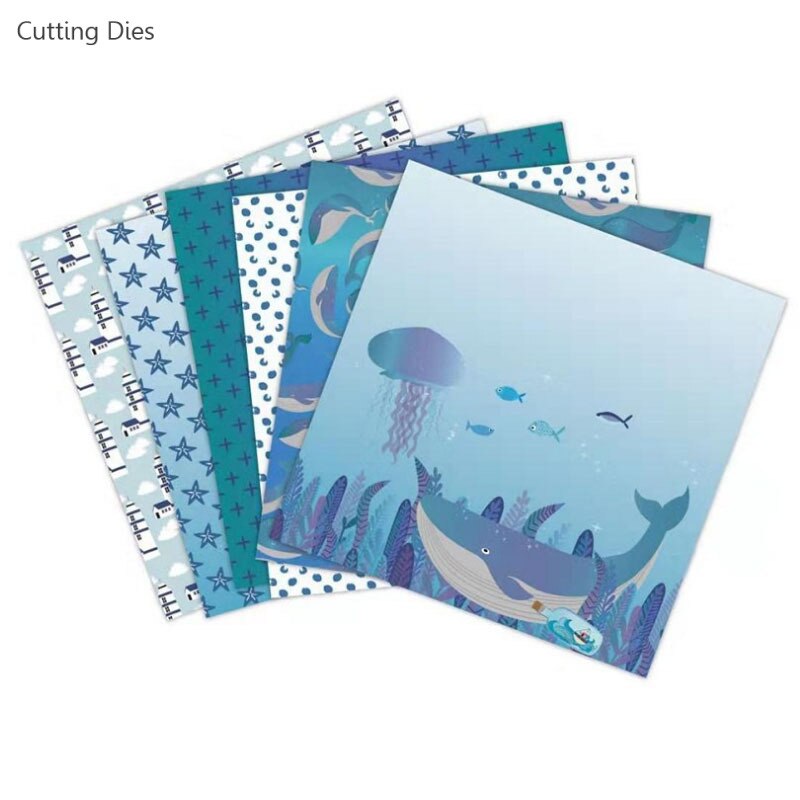 12 sheets/lot Oceaan Dier Decoratieve Achtergrond Papier Voor Scrapbooking DIY Gelukkig Planner Kaart Maken Journal Project Papier Ambachtelijke