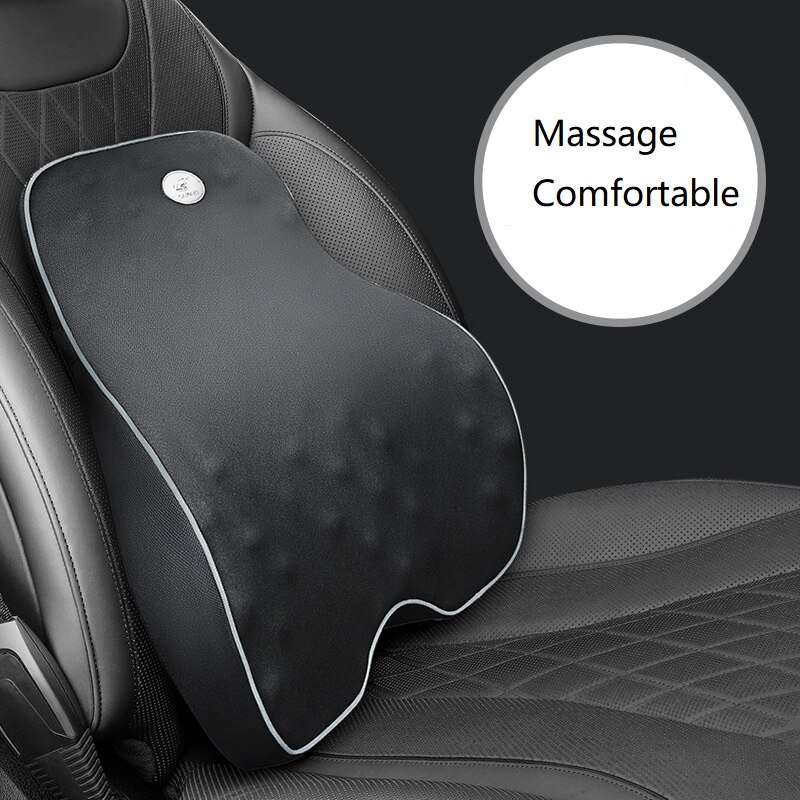 Car Pillow massage back Bump Granular Lumbar Support Back Pain Relieve Lumbar Cushion Car Seat Orthopedic: Black