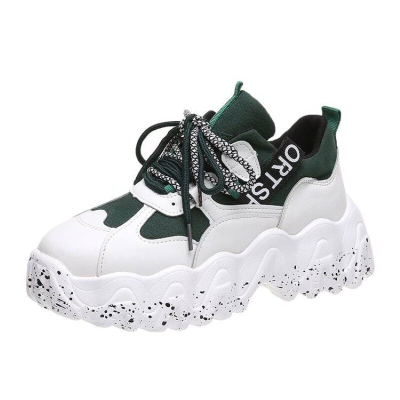 Damskie buty sportowe superfine fibre daddy shoes ins grube dno babeczki 5 kolorów opcjonalne buty do biegania z nadrukiem rozlanego atramentu trampki