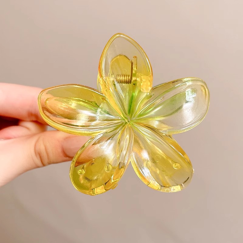 Aishg 8cm gradient ei bloem acryl haarclip voor dames vintage haarklemmen krabklem haarspeldjes meisjes hoofddeksel accessoires: Wit