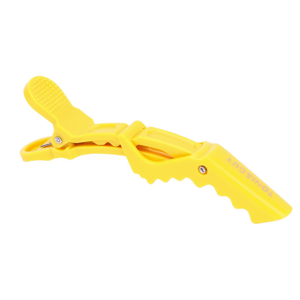 Pinces à cheveux en Crocodile pour femmes, 5 pièces, pinces de coiffeur professionnelles, tondeuse en plastique, épingles à cheveux pour Salon de coiffure: yellow