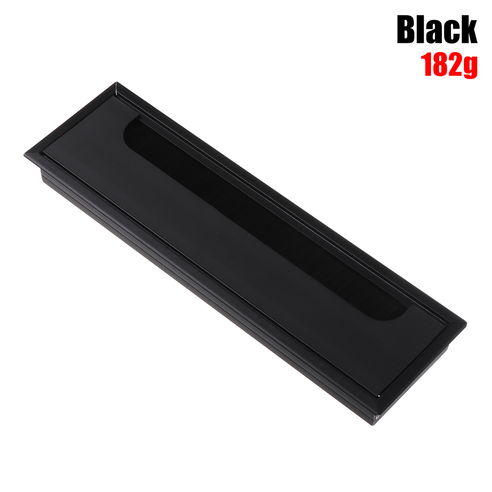 Wire Hole Cover PC Desk Rectangle Aluminum Alloy Line Box Wire Cable Grommet Office Table Hole Cover Outlet Port Cable Fastener: 80x275mm-black