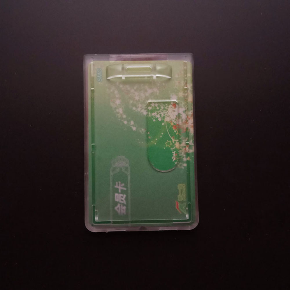 1PC Vertical Hard Plastic ID Badge Holder Double Card Cover Pocket Bus Card PC Matte Transparent Bank Credit Card Holder