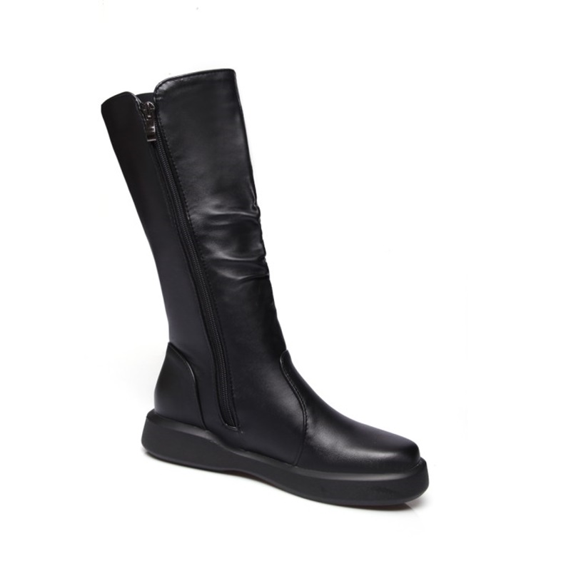 Egonery pluche winter lente halfhoge laarzen voor dames ronde neus europese rits zwart wit merk schoenen voor dames sneeuwlaarzen